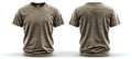 A mockup of a large t-shirt displayed from the front, side, and back, featuring design presentations, 3D illustrations Royalty Free Stock Photo
