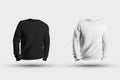 Mockup of male blank pullover, with realistic shadows, 3D rendering front view, textile apparel for design presentation