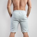 Mockup of male blank shorts for design presentation, back view