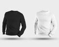 Mockup male pullover, fashion sweatshirt 3D rendering front view, textured clothing with long sleeves, isolated on background