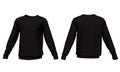 Mockup men black sweatshirt with long sleeves isolated on white background. 3d rendering