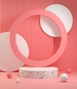 Mockup Minimal Modern Stand Show Product With Pink Velvet Concept Abstract Background 3d Render