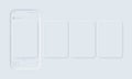 Mockup of the mobile app with open photo social network. Mock up, template. Social network post. Interface carousel. Photo gallery