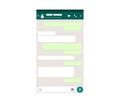 Mockup of mobile messenger. Chat app template. Modern design. Vector illustration. Royalty Free Stock Photo
