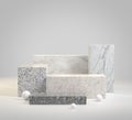 Mockup Modern Empty Step Marble Podium Set Collection Abstract Background 3d Render