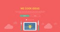 Mockup modern flat design concept for creative idea cooking