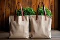 Mockup of Natural Cotton Shopper Bags