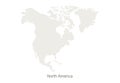 Mockup of North America map on a white background. Vector illustration template