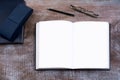 Mockup of open notebook. Royalty Free Stock Photo