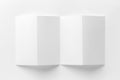 Mockup of opened four fold brochure at white background Royalty Free Stock Photo