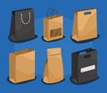 mockup paper bags, icons