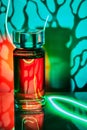 Mockup perfume, Art photography with unusual light Royalty Free Stock Photo