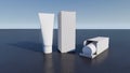 Mockup picture of 3d rendering of white foam tube