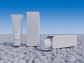Mockup picture of 3d rendering of white foam tubes