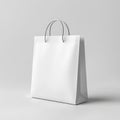 Mockup of Plain White Paper Bag on White Background Royalty Free Stock Photo