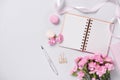 Mockup planner flat lay. Accessory on the table. View top. Event Royalty Free Stock Photo