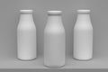 Plastic bottle mockup container for dairy products on a gray background 3d rendering