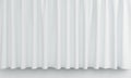 Mockup pleated curtain with shadow on white background. 3d rendering