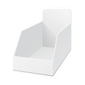 Mockup POS POI Cardboard Blank Empty Display Show Box Holder For Advertising Fliers, Leaflets, Products. Illustration Royalty Free Stock Photo