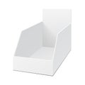 Mockup POS POI Cardboard Blank Empty Display Show Box Holder For Advertising Fliers, Leaflets, Products. Illustration Royalty Free Stock Photo