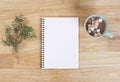 Mockup postcard for to do list and hot chocolate with marshmallow on wooden background. winter Christmas and Happy new year