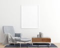 Mockup Poster Frame Living Room Interior Background