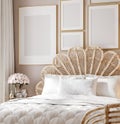 Mockup poster in luxury feminine bedroom Royalty Free Stock Photo