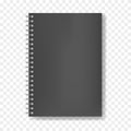 Mockup of realistic black notebook on spiral