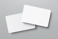 Mockup realistic business cards, gift card paper placeholder template mockup with shadows effects on a gray background, mockup Royalty Free Stock Photo