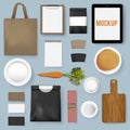 Mockup set collection coffee cafe vector illustration