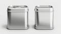 A mockup showing a sardine can with a pull ring, an aluminium rectangle preserves canister isolated on a white Royalty Free Stock Photo