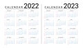 Mockup Simple calendar Layout for 2022 and 2023 year. Week starts from Sunday