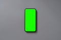 Mockup smart phone with blank green screen isolated transparent screen Transparent and Clipping Path