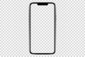 Mockup Smart phone - Clipping Path with blank screen isolated and transparent on white background. Royalty Free Stock Photo