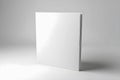 Mockup of stack of blank blank paper on gray background