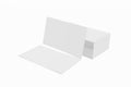 Mockup stack of blank business or name card on a white background. 3D rendering Royalty Free Stock Photo