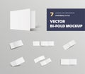 Mockup standard universal A4, A5 bifold, with realistic shadows, landscape orientation brochure, for design presentation