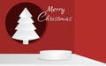 Mockup studio podium with christmas decoration for christmas product presentation