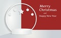 Mockup studio podium with christmas decoration for christmas product presentation