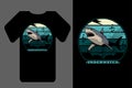 Silhouette underwater shark retro vintage Mockup t shirt