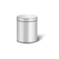 Mockup and template of realistic cylindrical metal box