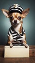 mockup text logo chihuahua bad dog mock up Royalty Free Stock Photo