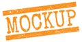 MOCKUP text on orange lines stamp sign