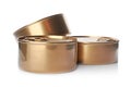 Mockup of tin cans with food Royalty Free Stock Photo