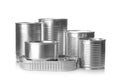Mockup of tin cans with food Royalty Free Stock Photo