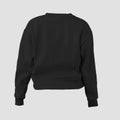 Mockup of trendy black crop sweatshirt canvas bella 3D rendering, female longsleeve, no body, for design, brand, back view