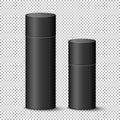 Mockup of two black cosmetic bottles