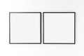 Mockup of two empty photo frames on white background. Royalty Free Stock Photo