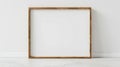 Mockup of a very large basic wooden frame on a plain white background Royalty Free Stock Photo