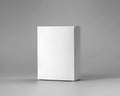Mockup of white cardboard box for perfume, design, isolated on gray background